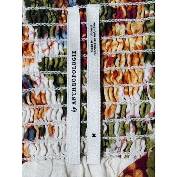 By Anthropologie Size M Square-Neck Lined Floral Maxi Dress Boho Feminine - Picture 12 of 14